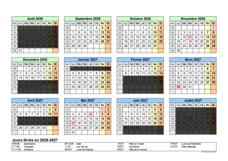calendrier capofit